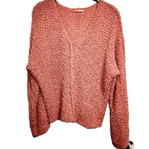 Altar'd State Women's Pink Popcorn Knit Textured Sweater SMALL